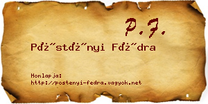 Pöstényi Fédra névjegykártya